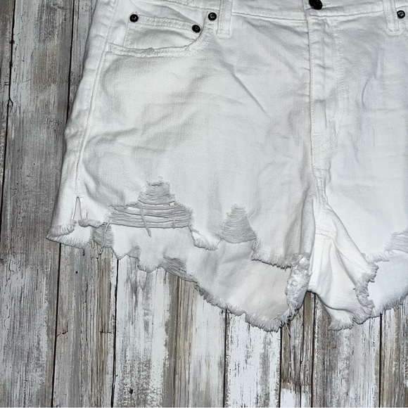 Aerie White Distressed Shorts - Picture 3 of 5
